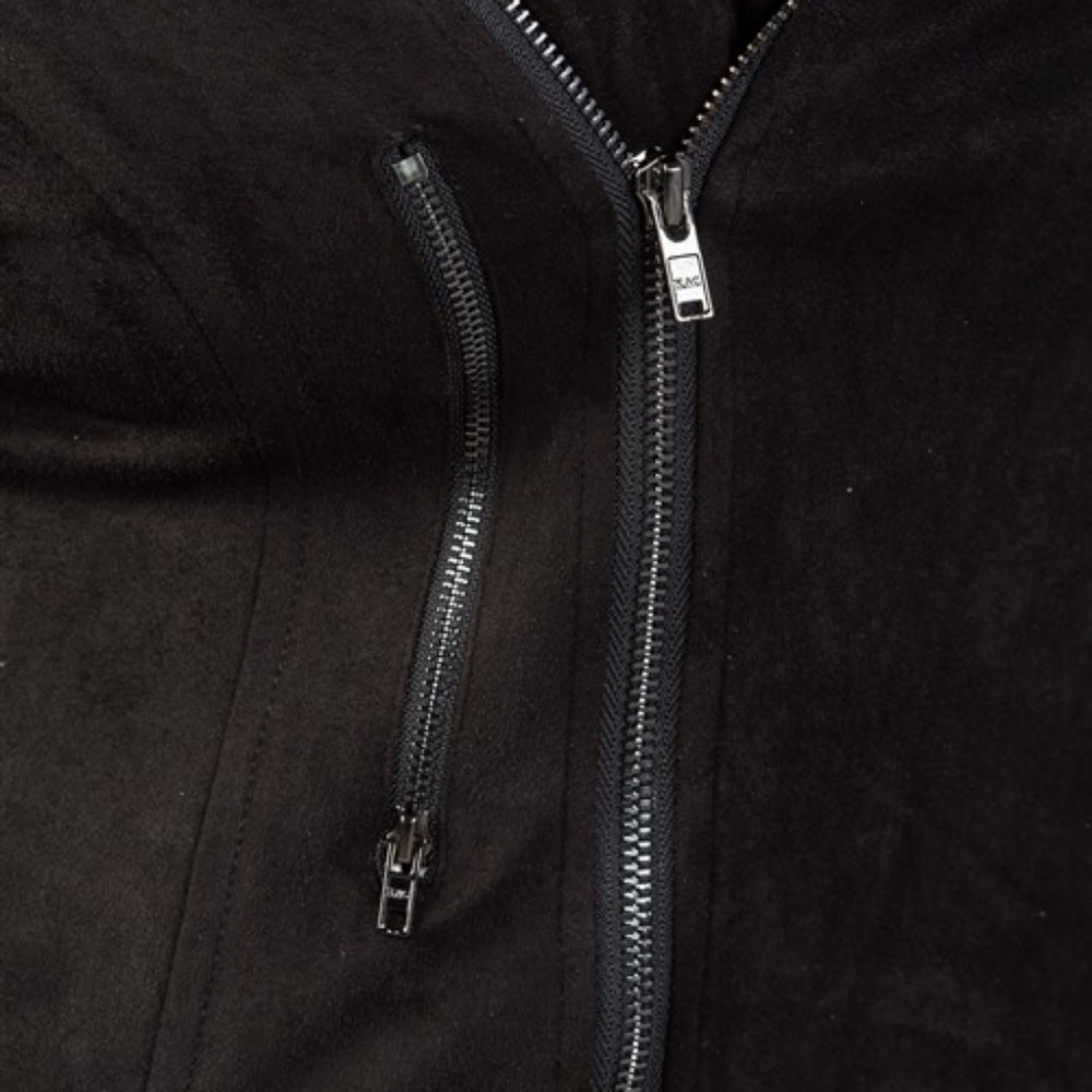 PLUS DANI MOTO CROP ZIPPER VEGAN SUEDE JACKET - Picture 7 of 7